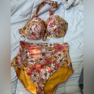Orange floral bikini